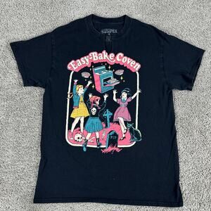 Creepy Co. Shirt Mens Medium Black Easy-Bake Coven Graphic Tee Halloween Witch